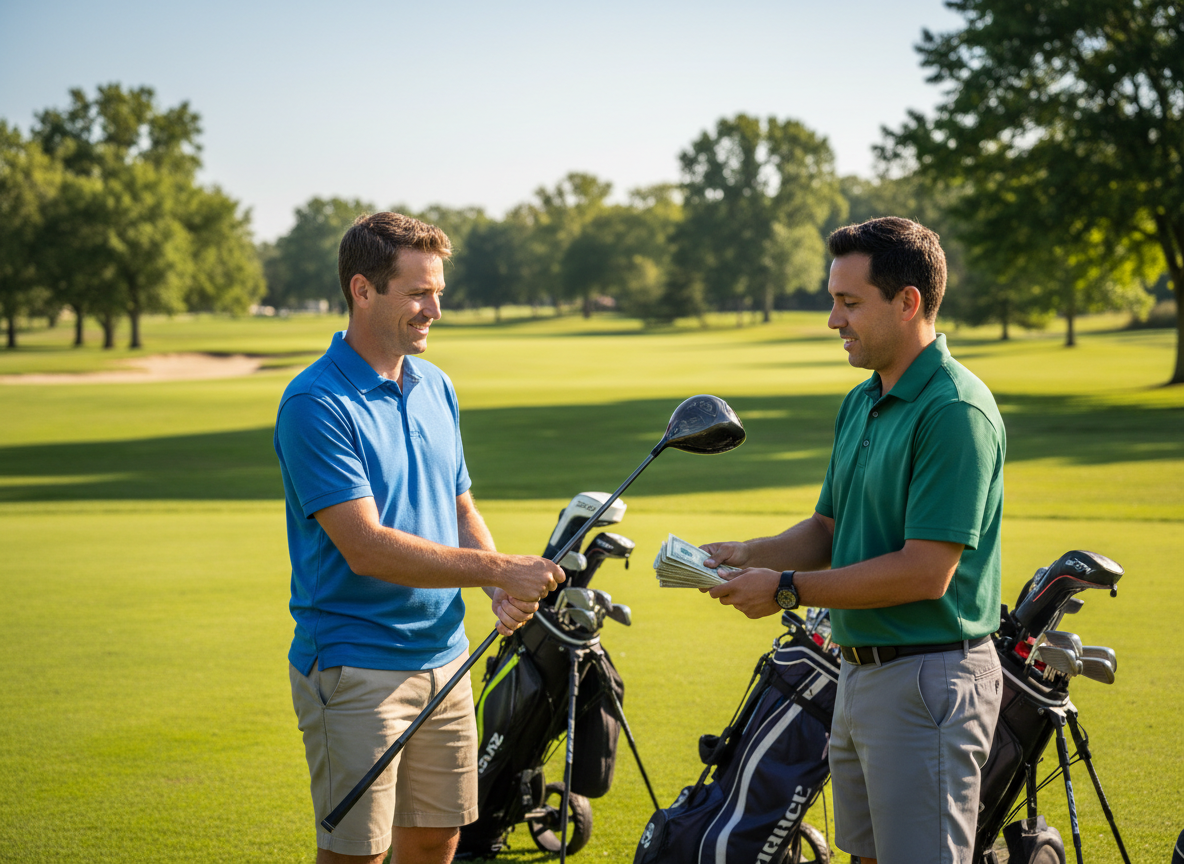 Cash exchanged for golf clubs